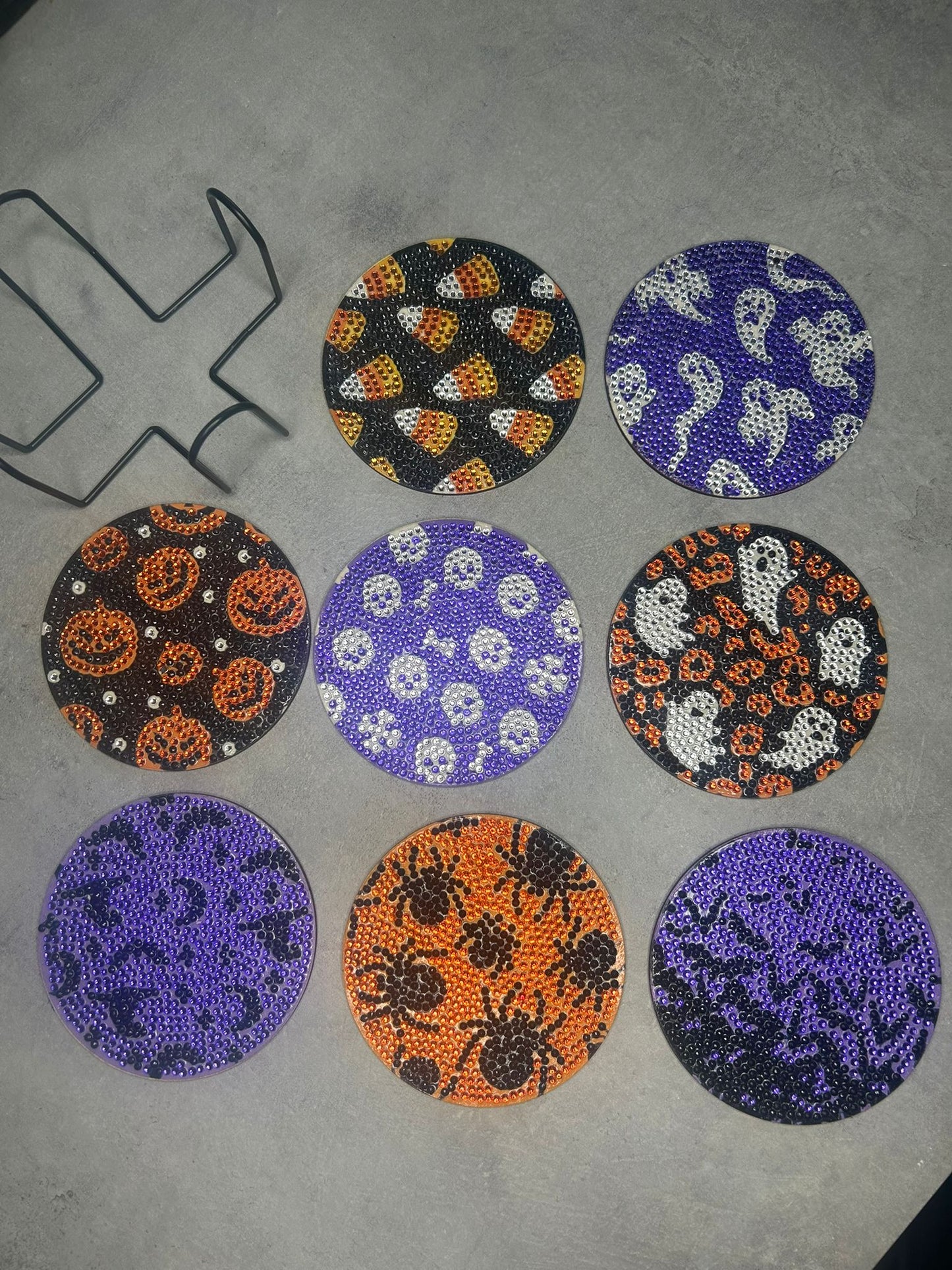 Diamond Art Halloween Coasters