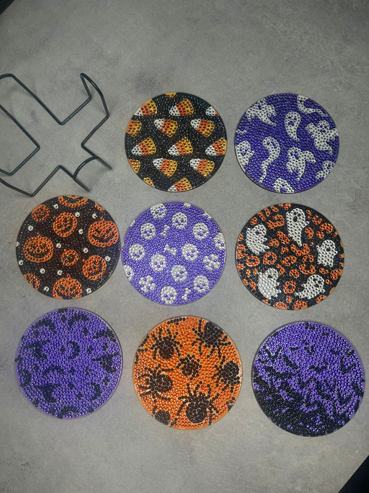 Diamond Art Halloween Coasters