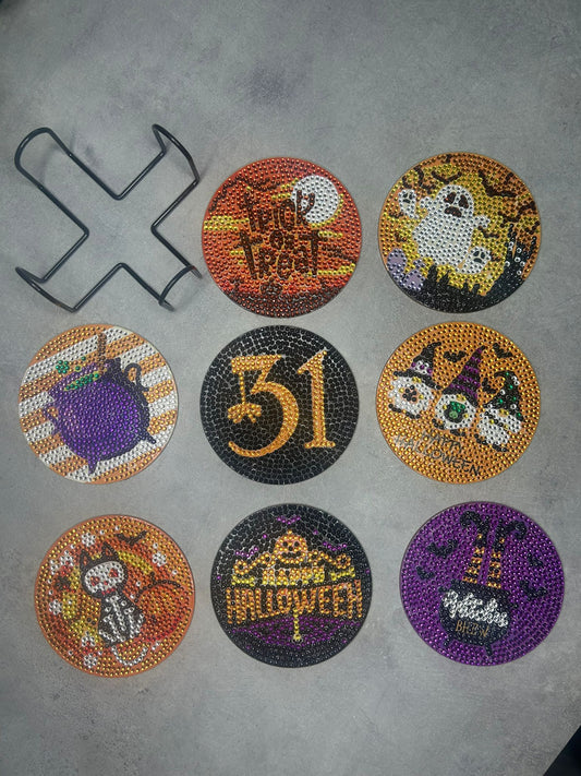 Halloween Coasters created with Diamond Art